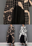 Momentlover White Letter Print Cotton Ankle Dress O-Neck Wrinkled Spring LY1662