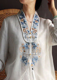 Momentlover White Patchwork Silk Dress Tasseled Embroideried Spring LY1667