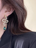 Momentlover Snake Shape Contrast Color Earrings Accessories
