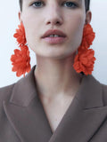 Momentlover Three-Dimensional Flower Drop Earrings