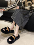 Momentlover Split-Joint Open Toe Slippers Platform Shoes