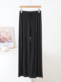 Momentlover Solid Color Loose Modal Wide-Leg Casual Pants