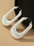 Momentlover Solid Color Geometric Drop Earrings