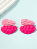 Momentlover Geometric Contrast Color Drop Earrings