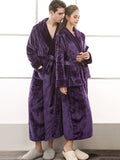 Momentlover Comfortable Solid Bandage Pajama Robe