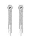 Momentlover Tasseled Rhine Stones Geometric Drop Earrings