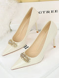 Momentlover Split-Joint Shallow Cut Pointed-Toe Pumps