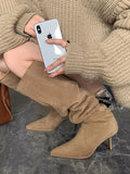 Momentlover Split-Joint Pointed-Toe Pumps Boots