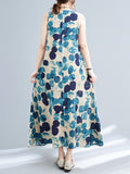 Momentlover Polka-Dot Sleeveless Loose Round-Neck Maxi Dresses
