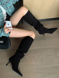 Momentlover Split-Joint Pointed-Toe Pumps Boots