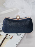 Momentlover Vintage Solid Color Velvet Hand Bag