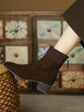 Momentlover Zipper Square-Toe Split-Joint Boots