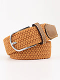 Momentlover 20 Colors Simple Contrast Color Weave Belt