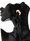 Momentlover Geometric Contrast Color Drop Earrings