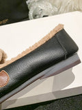 Momentlover Split-Joint Shallow Cut Round-Toe Flat Shoes
