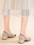 Momentlover Pointed-Toe Contrast Color Shoes Pumps