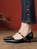 Momentlover Split-Joint Shallow Cut Pointed-Toe Lace-Up Pumps