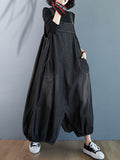 Momentlover Simple Denim Buttoned Overalls&Dress