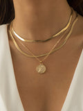 Solid Color Snake Chain Layered Necklaces Accessories