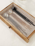 Momentlover Tasseled Rhine Stones Geometric Drop Earrings