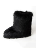 Momentlover Solid Color Round-Toe Keep Warm Boots