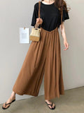 Momentlover Loose Plus Size Chiffon Light Wide-leg Jumpsuits