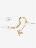 Momentlover Leisure Fashion Simple Geometric Pearl Alloy Bracelet Accessories