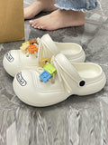 Momentlover Letter Print Hollow Slippers Crocs