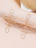 Momentlover Flower Shape Hollow Tasseled Ear-Ring