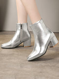 Momentlover Split-Joint Ripped Pointed-Toe Pumps Chelsea Boots