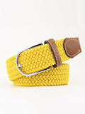 Momentlover 20 Colors Simple Contrast Color Weave Belt