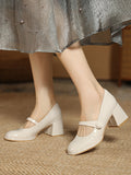 Momentlover Split-Joint Shallow Cut Round-Toe Pumps Mary Janes