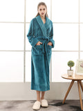 Momentlover Comfortable Solid Bandage Pajama Robe