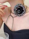 Rhine Stones Flower Shape Necklaces Accessories