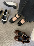 Momentlover Split-Joint Round-Toe Round Cut Mary Janes