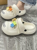 Momentlover Letter Print Hollow Slippers Crocs
