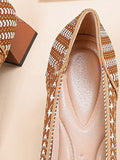Momentlover Pointed-Toe Houndstooth Shoes Pumps
