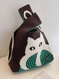 Momentlover Multi-Colored Animal Printed Woven Handbag Bags Accessories