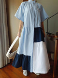 Momentlover Loose Split-joint A-line Long Dress