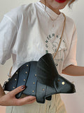 Momentlover Zipper Rivet Chains Animal Shape Crossbody Bags