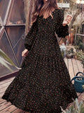 Momentlover Tiered Floral Print Dress DR6541