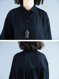 Momentlover Two-Pieces Black Loose Shirt And Ninth Pants Suit