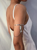 Momentlover Stylish Leaves Geometric Tasseled Arm Chain Accessories