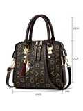 Momentlover Casual Letter Print Zipper Simpel Shoulder Bag