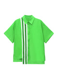 Momentlover Original Striped Irregularity Blouse Tops+Skirt Suits