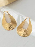 Momentlover Solid Color Hollow Geometric Drop Earrings