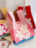 Momentlover Floral Woven Handbag Bags
