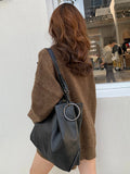Momentlover Fashion Urban Solid Color PU Shoulder Bag