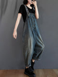 Momentlover Original Solid Elasticity Denim Jumpsuits
