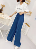 Momentlover Solid Color Loose Modal Wide-Leg Casual Pants